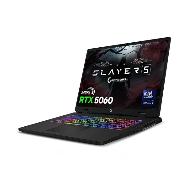 Game Garaj Slayer5 7-5060 Intel Ultra 7 255HX 16GB RAM 500GB SSD RTX5060 16" 240Hz QHD+ IPS FreeDOS Oyuncu Laptop